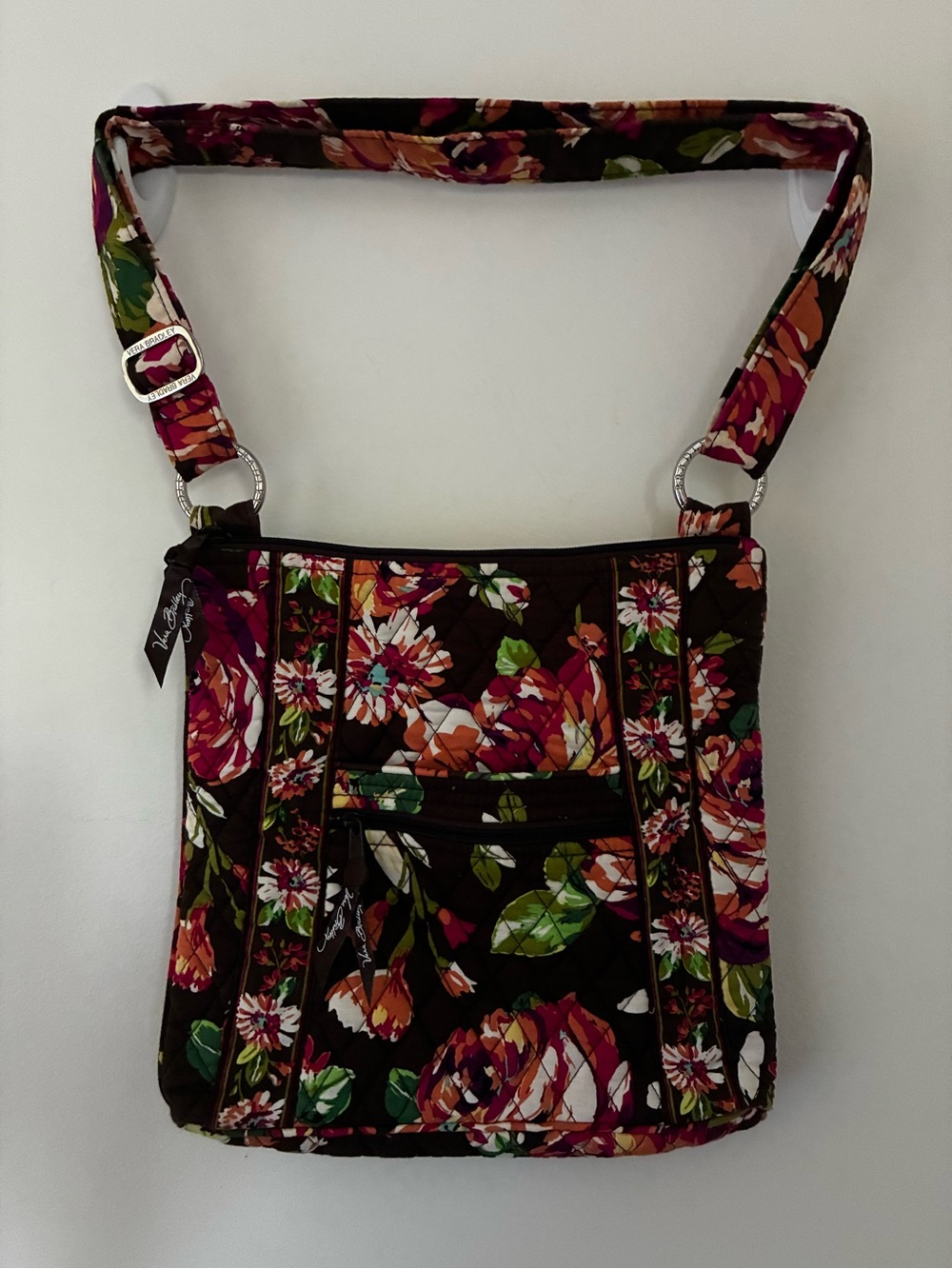 Vera Bradley Hipster Crossbody Bag English Rose Very Good Pre-Owned Cond